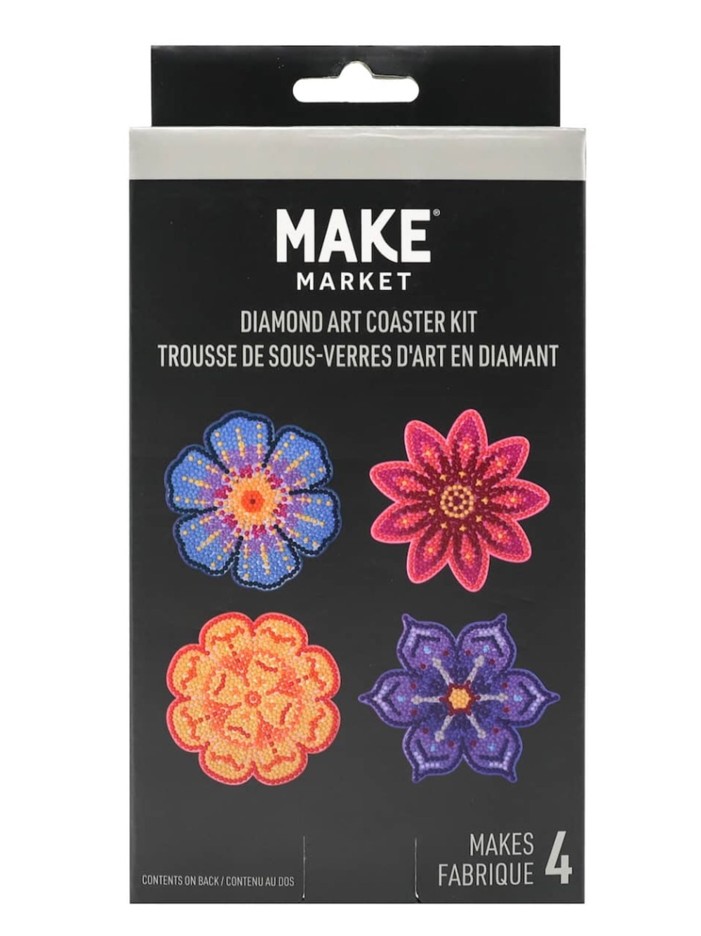 Make Market Floral Diamond Art Coaster Kit Michaels Blue Pink Orange Purple